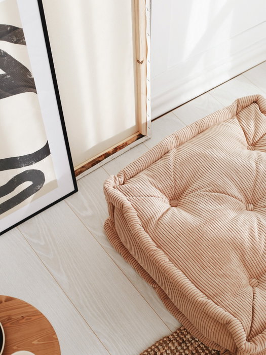 Atelier Del Sofa Cojín de Terciopelo Camel - Lujoso Cojín Decorativo para Hogar, 55x16x55 cm